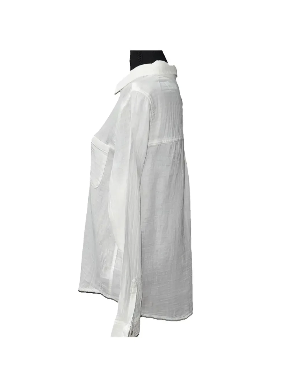 RAILS Women’s Ellis Button-Up Gauze Shirt in White-Size Medium - Picture 9 of 15